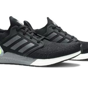 Adidas Ultra Boost 20 Core Black Signal Green Men's Tennis Shoes Size 9.5 EG0707